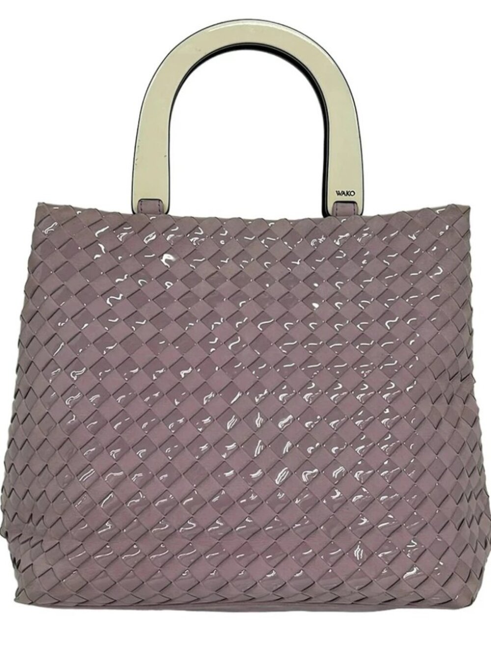WAKO Light Purple Suede Patent Leather Handbag